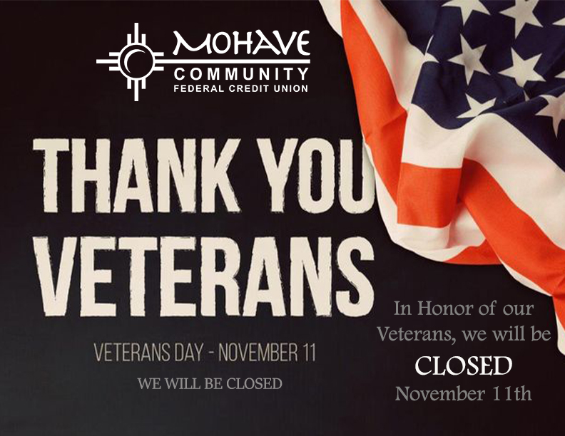 We will be closed on Monday, November 11th in observance of Veterans Day